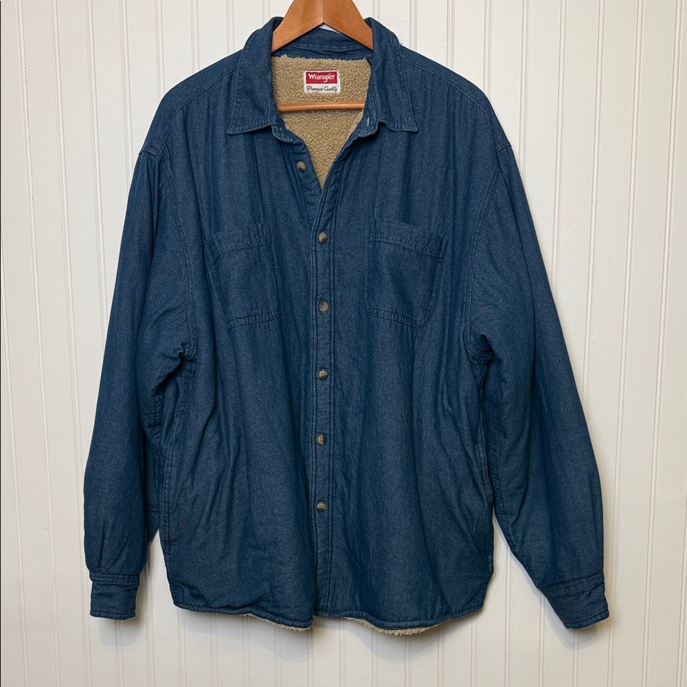 Wrangler Sherpa Lined Denim Button Up Jacket